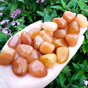 Tangerine Quartz tumbled & hand polished Natural Crystal Healing Gemstone from Brazil 1pc