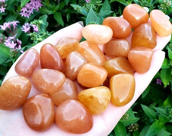 Tangerine Quartz tumbled & hand polished Natural Crystal Healing Gemstone from Brazil 1pc