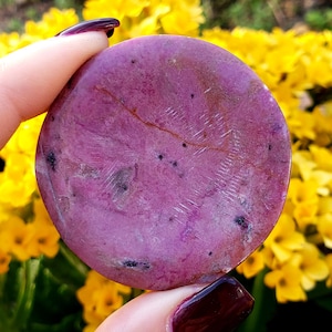 Kobalt-Kalzit mit Azurit-Malachit natürlicher polierter Sorgenstein mit Daumen-Reiben Dip - Metaphysischer Kristall Edelstein -Teil #9