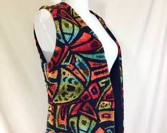 1960s Groovy Boho Tapestry Vest size S/M