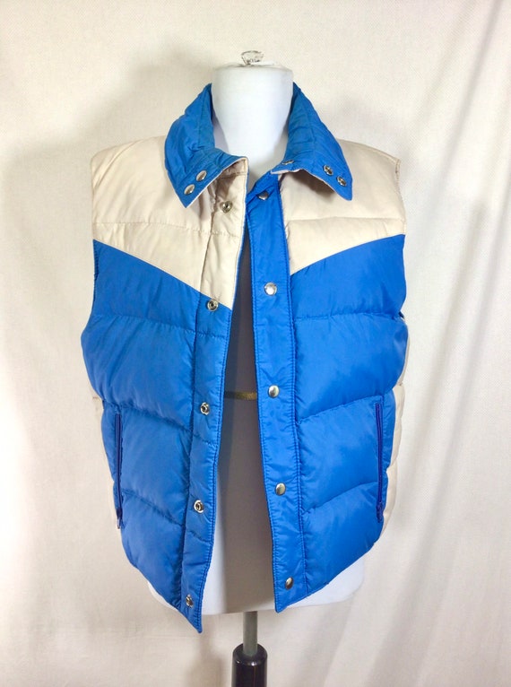 1980s REVERSIBLE Unisex Puff Vest with Snaps Men’s