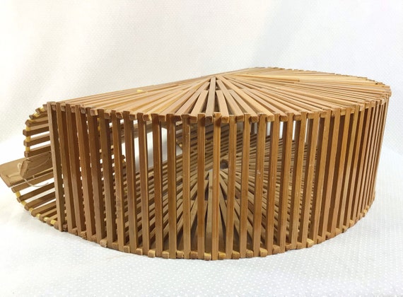 1950s Japanese Bamboo Boho Cage Purse - image 8