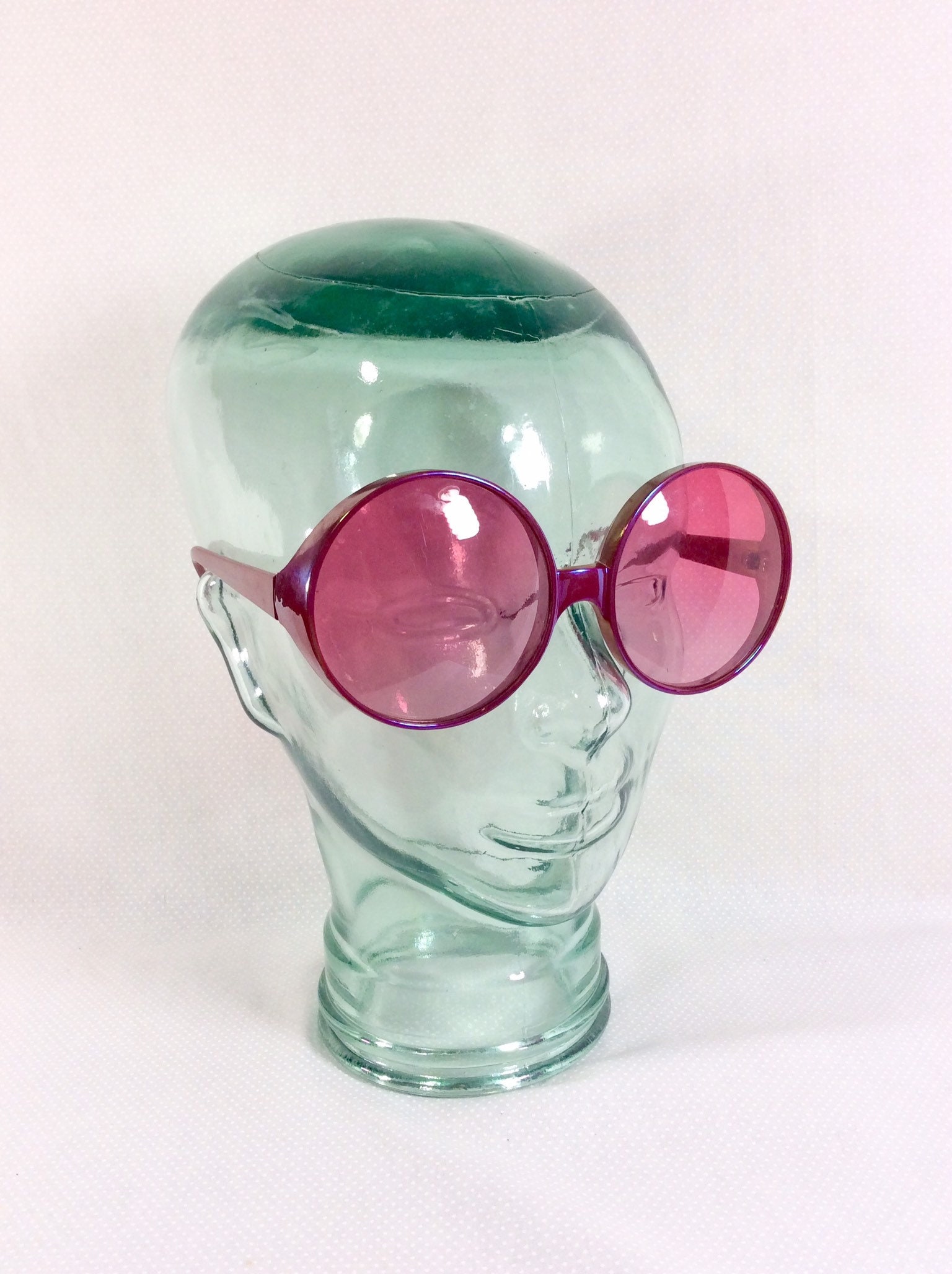 1990s Does 1970s Holographic Pink Oversized Dr. Peepers Sunglasses