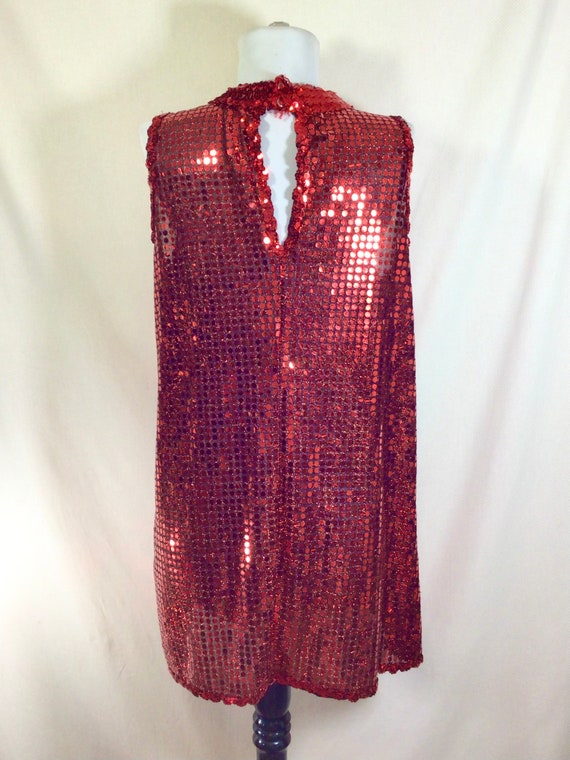 1990s Ruby Sequin Dance Dress with Keyhole Back N… - image 8