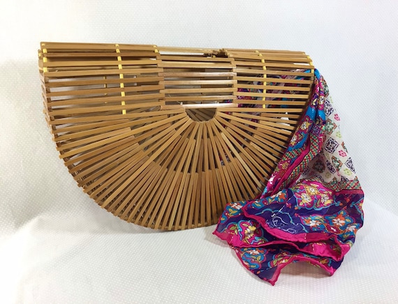 1950s Japanese Bamboo Boho Cage Purse - image 10