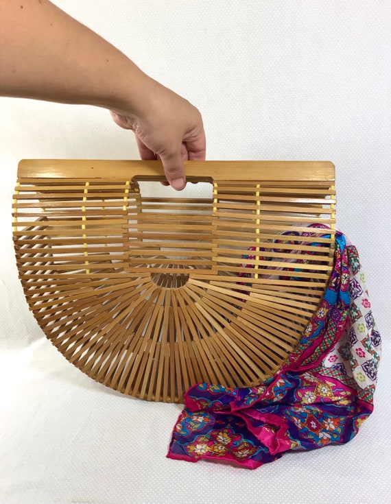 1950s Japanese Bamboo Boho Cage Purse - image 2