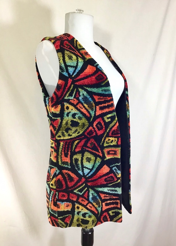 1960s Groovy Boho Tapestry Vest size S/M - image 1
