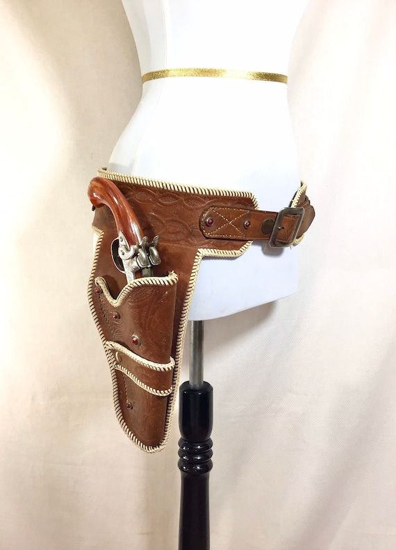 1970s Leather Studded Western Holster Ammunition B