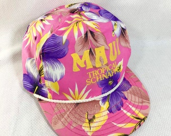 1980s “Maui Tropical Schnapps” Tubular Adjustable Beach Hat