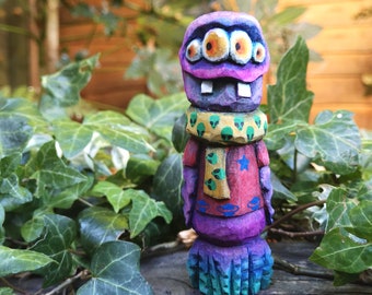 Hand carved, painted and finished Ralph the Alien - One of a kind gift!