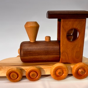 Handmade Hardwood Train Engine: Heirloom Wooden Toy
