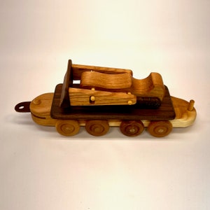 bulldozer train car construction toy - hardwood train - heirloom quality