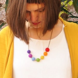 Rainbow necklace, Rainbow gifts, Sister Mom gift, Lesbian jewelry, LBGT gay pride, Rainbow bridge, Rainbow party gift, Rainbow wedding, UK
