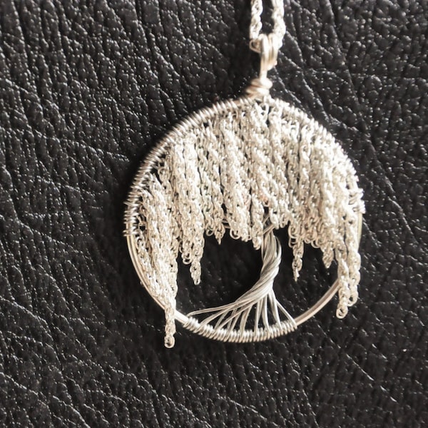 Pendentif arbre de vie, saule pleureur, collier d'arbre, perte de son mari, bijoux du souvenir, bijoux commémoratifs, cadeau de fête des mères, cadeau de sympathie