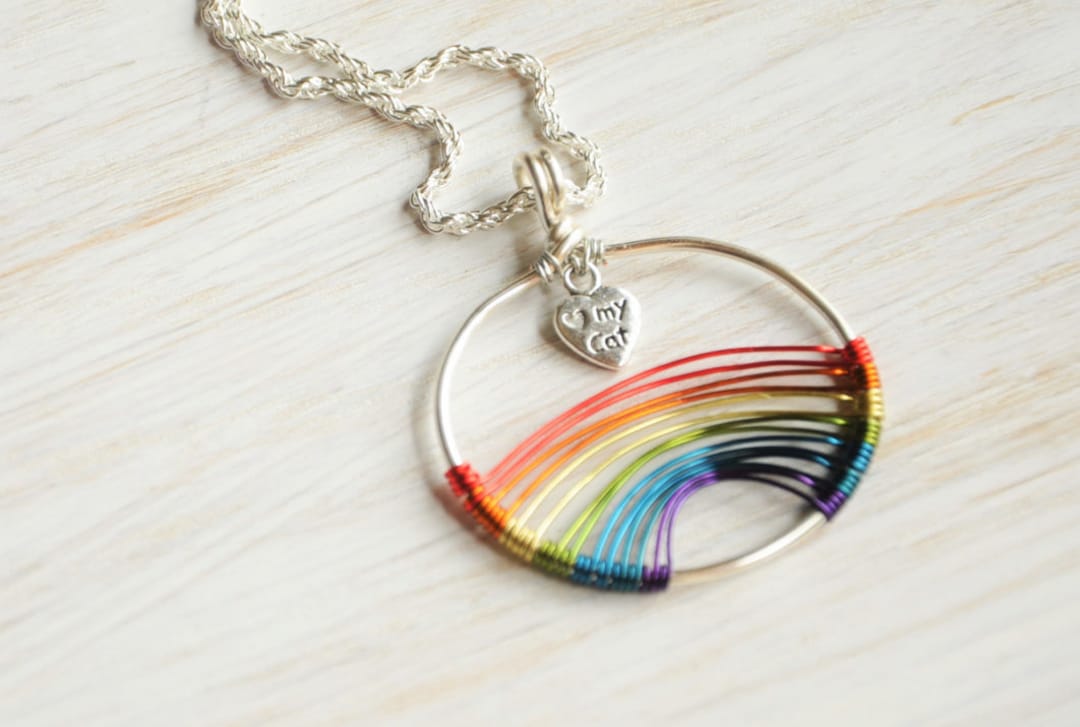 Cat Loss Gift, Rainbow Bridge, Pet Loss Jewellery, Memorial Necklace ...
