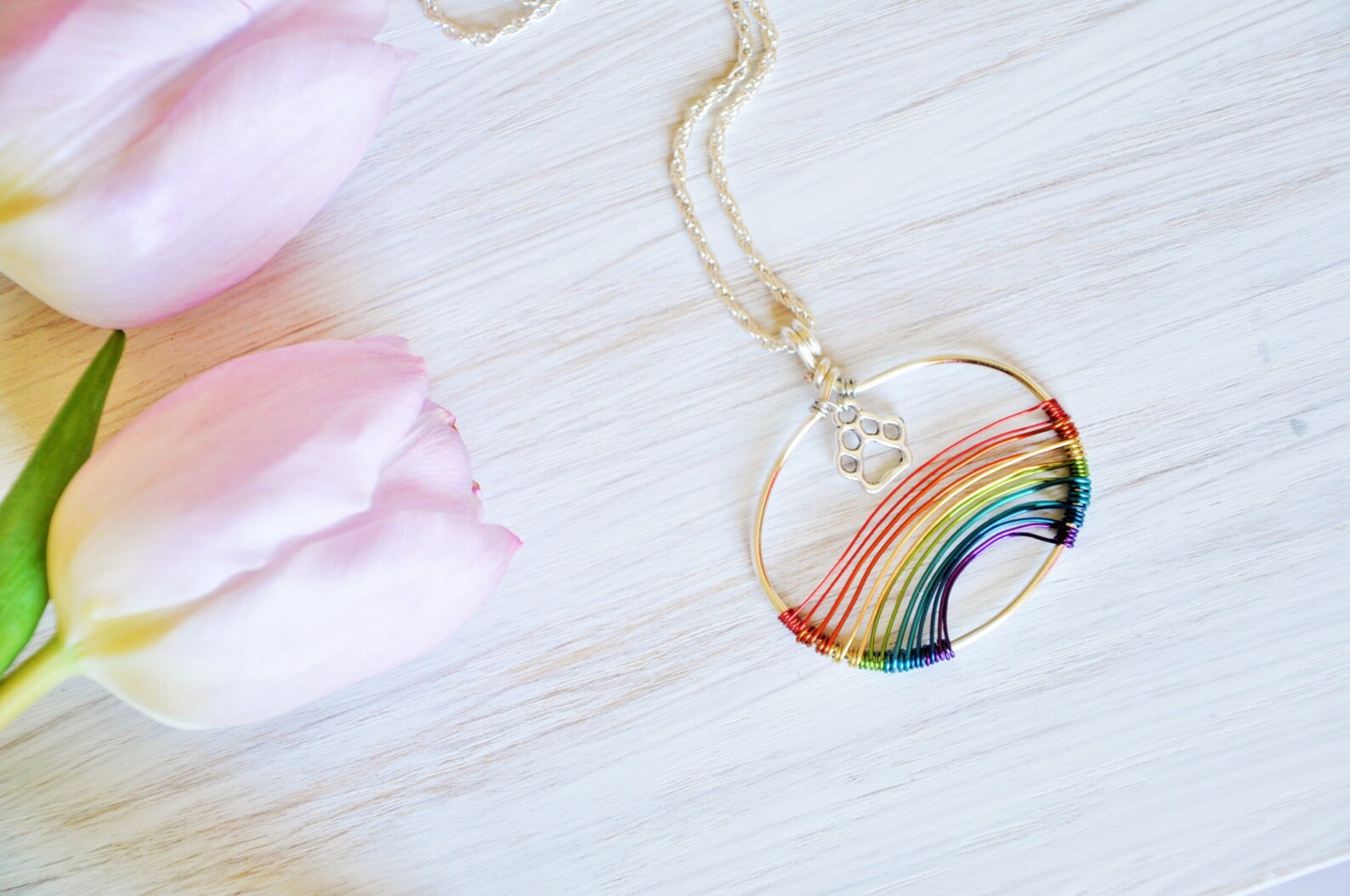 Rainbow Bridge Necklace, Pet Memorial Jewelry, Pet Keepsake, Pet Loss ...