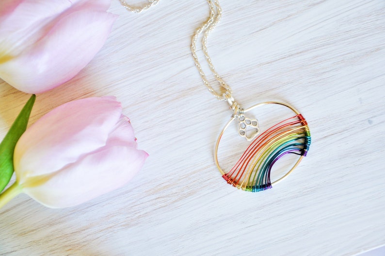 thumbnail image 2 of I Crossed The Rainbow Bridge Dog Memorial Gifts - Message Necklace – Memorial Gifts 4u 2 of 11