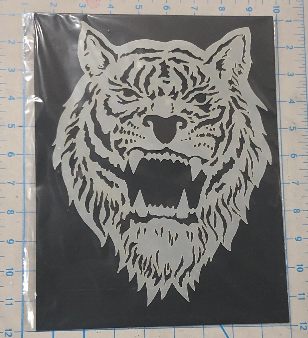 10 Mils Laser Cut Airbrush Stencil Tiger Head Design for Art, Design