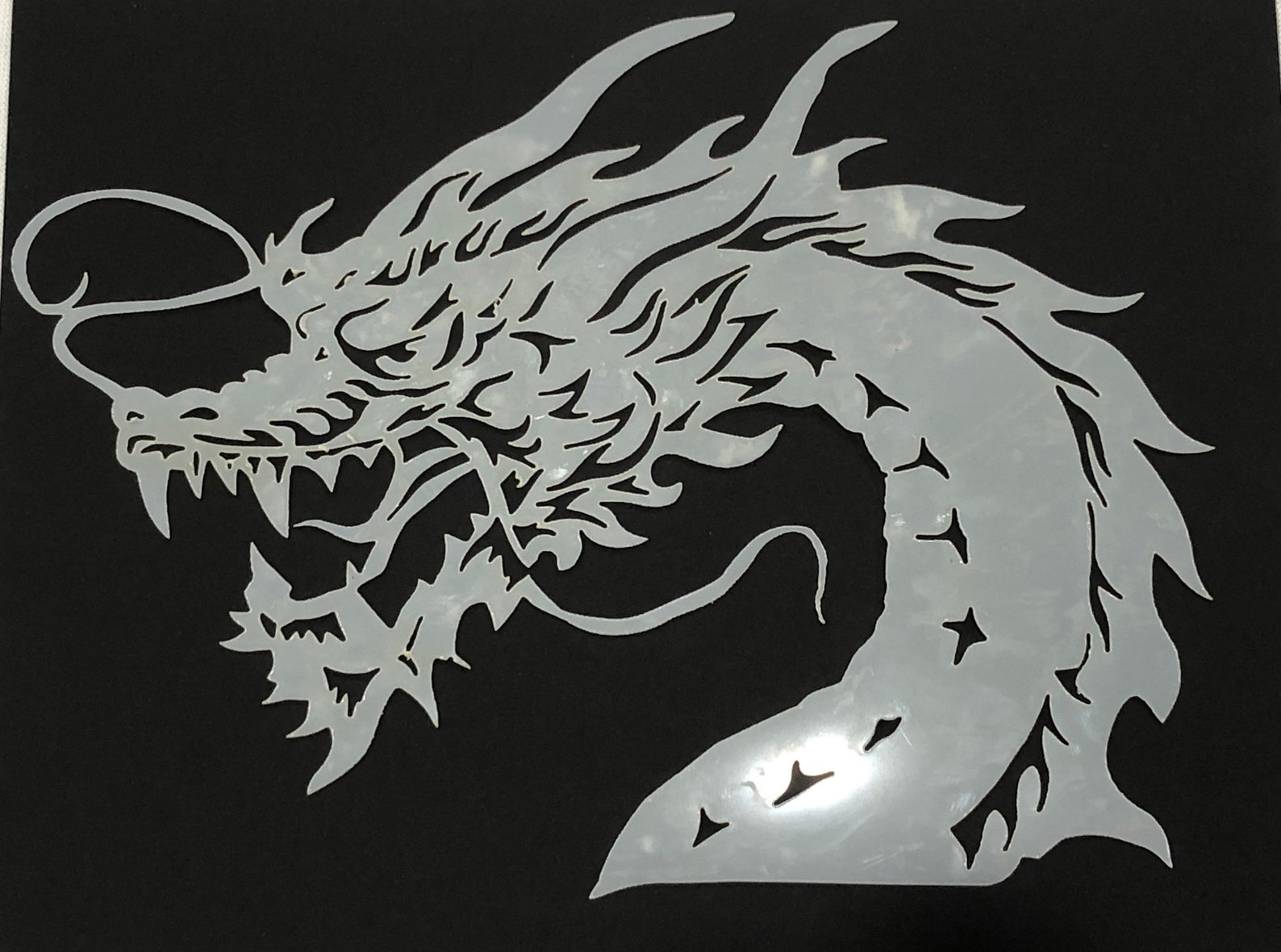 Oriental Dragon Head reusable stencil laser cut 10 mils | Etsy