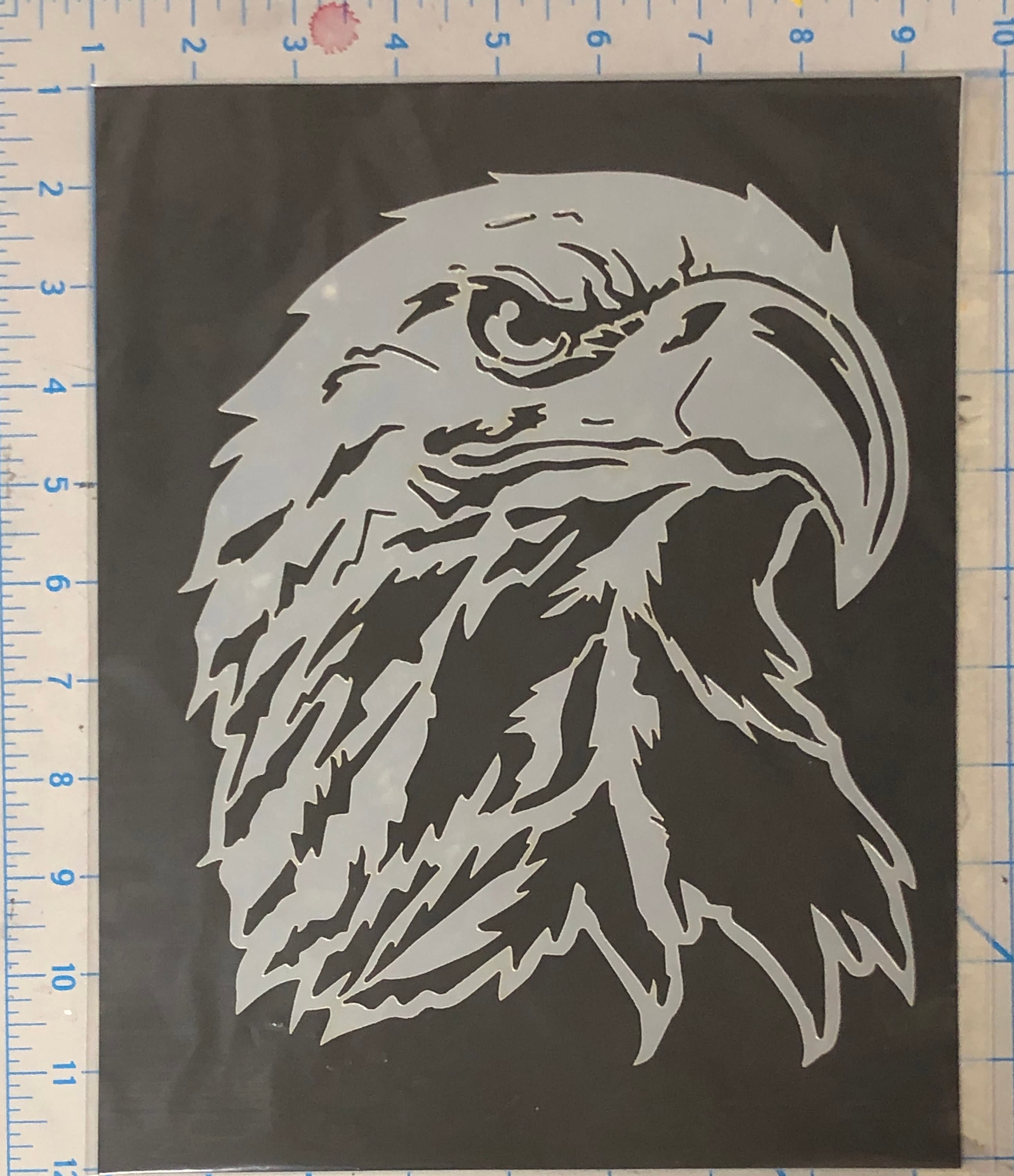 Laser Cut Eagle Head Stencil Design 10 Mils Reusable Mylar For Etsy