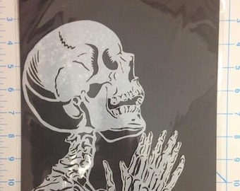 Praying Skull Mylar reusable stencil 10 mils for Airbrush design art & craft
