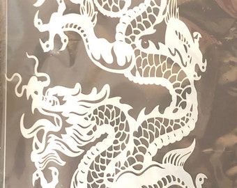 Chinese Dragon Design reusable  stencil  laser cut 10 mils Mylar 2 layers  for airbrush painting, craft and design