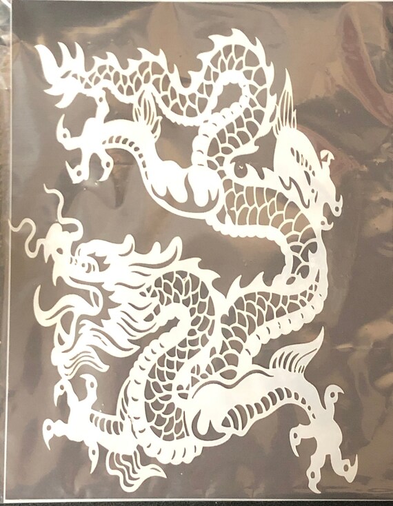 Chinese Dragon Design Reusable Stencil Laser Cut 10 Mils Mylar | Etsy