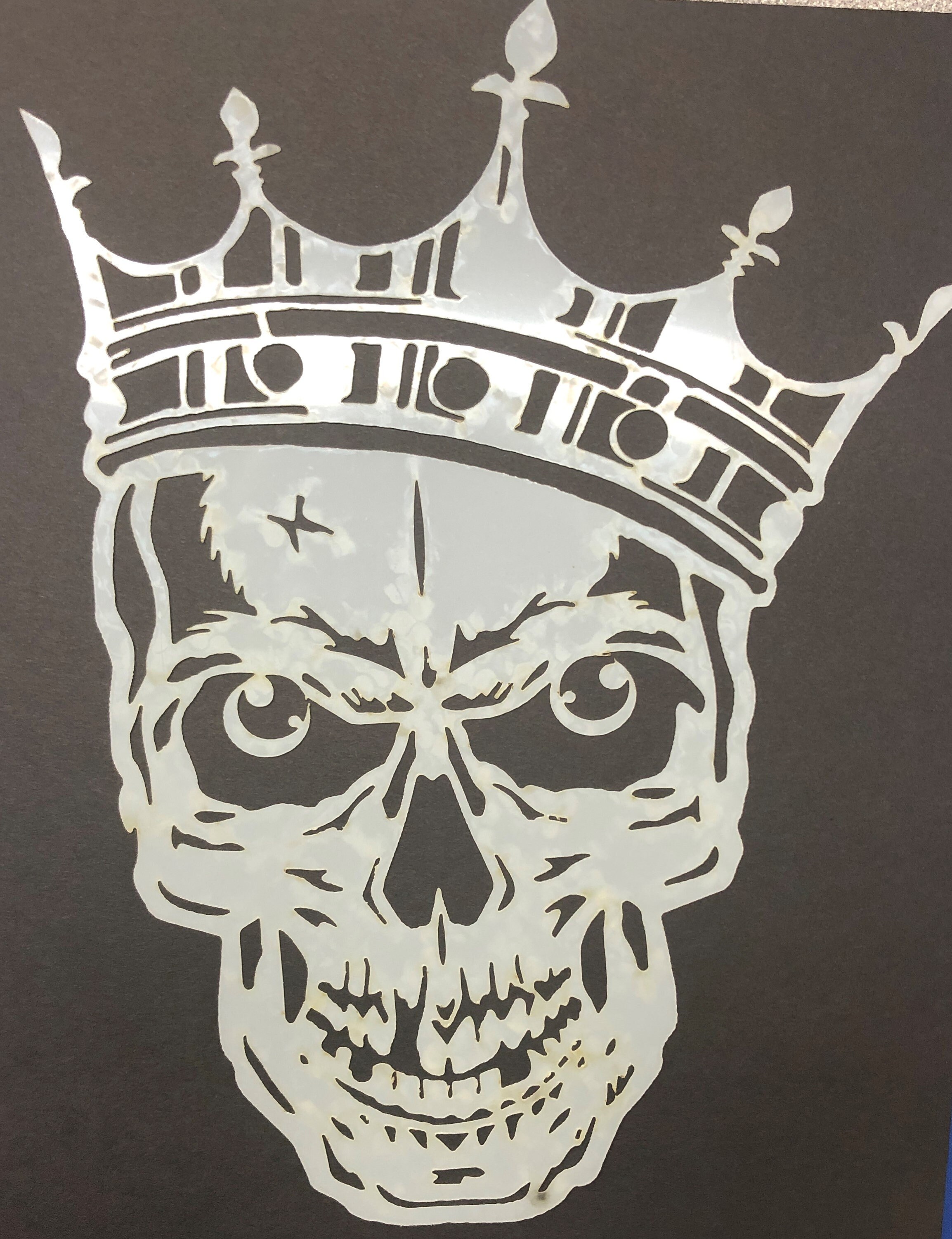 King Skull with Staring Eyes Laser Cut Airbrush Stencils for Painting, Design, art and craft