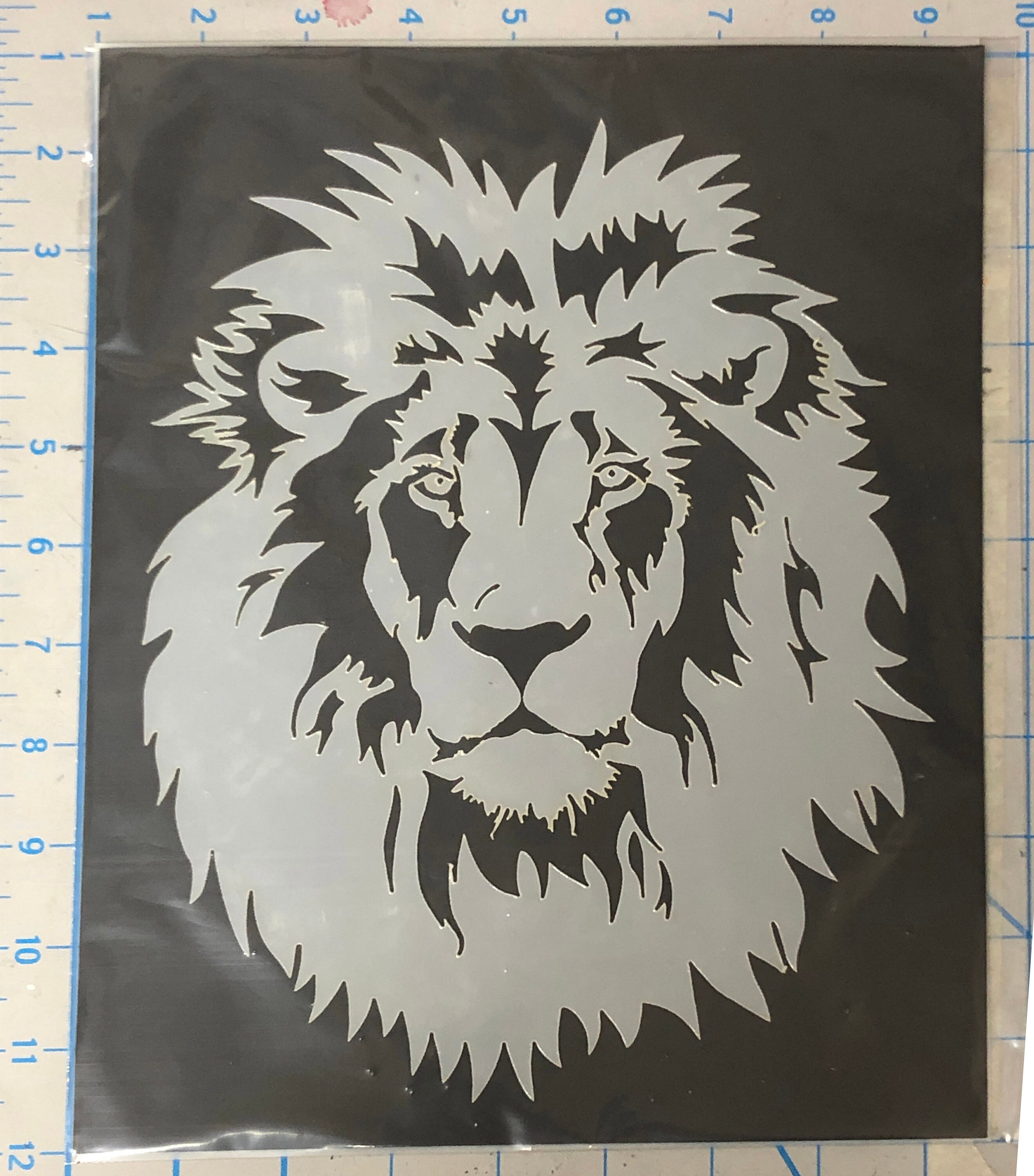 2 layers Mylar Stencil Lion Head design for Airbrush Painting Etsy