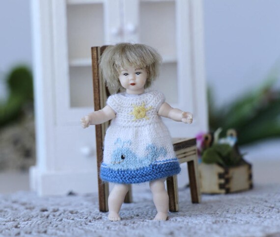 SET 2 Knitting Patterns for 1:12 scale 2.75 inch dollhouse toddler doll