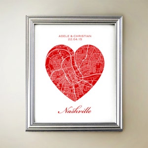 Carte du coeur de Nashville