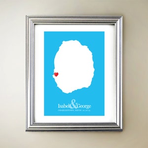 Nevis aangepaste verticale hartkaartkunst - gepersonaliseerde namen, huwelijkscadeau, verloving, jubileumdatum