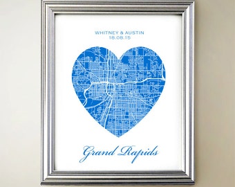 Grand Rapids Herz Karte
