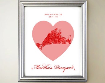 Martha's Vineyard Heart Map