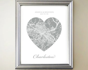 Charleston Heart Map - West Virginia