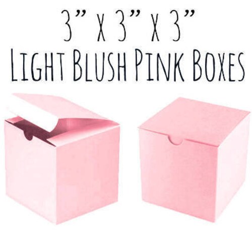 Light Pink Blush Pink Boxes 3 X 3 X 3 Square 5 to 20 Etsy
