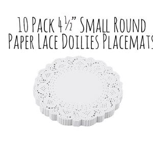 Small 4&quot; White Paper Lace Doily, Small Round White Doilies, Lace Coasters, Craft Supplies, Wedding Supply, Party Supply, Shabby Chic