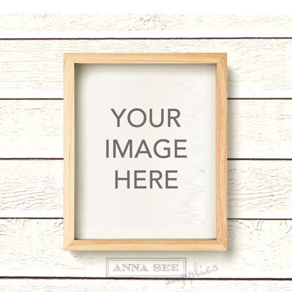 Vertical Light Wood Natural Wood Frame Photo Mockup On