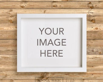 Horizontal White Distressed Wood Frame Mockup On Natural Etsy