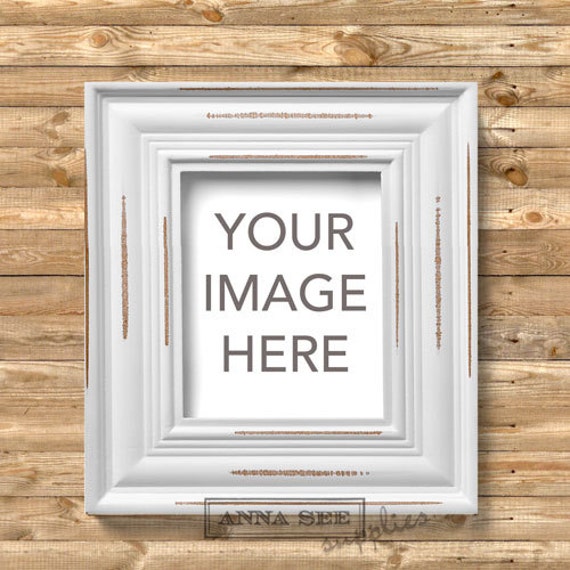 Download Free Vertical White Distressed Wood Frame Mockup On ...