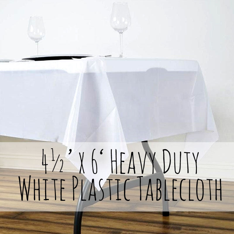 Heavy Duty Disposable Plastic White Tablecloth White Banquet Tablecloth Outdoor Dining Banquet Table Setting Rustic Wedding