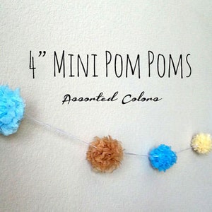 4&quot; Tissue Mini Pom Poms, Tissue Paper Small Pom, cake decorations/wall decor/photo prop/wedding decorations/party decorations