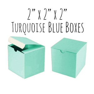 Turquoise Blue 2 x 2 x 2" Square Boxes, 5 To 20 Pack of Wedding Favor Boxes, Gift Box, Aqua Cupcake Box/Candy Box-Smooth Cardboard Turquoise