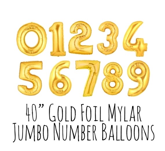2024 Balloons Gold 40in Digit Helium Balloons Aesthetic Shiny Big