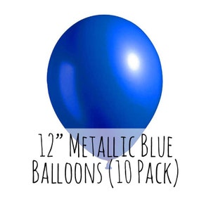12&quot; Metallic Blue Balloons, 12 Inch Metallic Blue Latex Balloons, 1 ft Balloon, Party Decorations, Wedding, Birthday Decoration