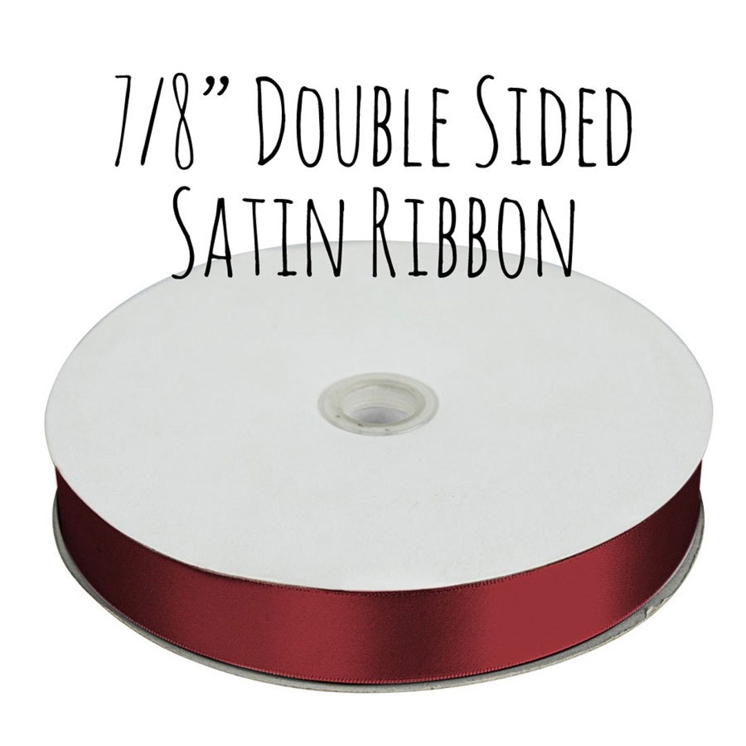 Burgundy Ribbon, Satin Ribbon, 7/8" Ribbon, Wine Grosgrain Ribbon, Decoration, Gift Wrapping ...