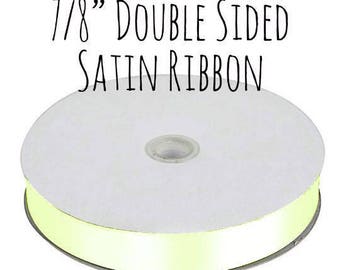 Light Chartreuse Ribbon, Satin Ribbon, 7/8" Ribbon, 12 ft, 4 yds, Grosgrain, Gift Ribbon, Decoration, Gift Wrapping, Wedding Supplies, Craft