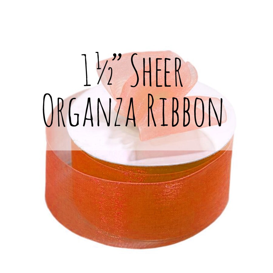 Red Organza Wired Ribbon, Red Sheer Ribbon With Acsergery Metallic Edge,2-1/2  Inch X 20 Gift