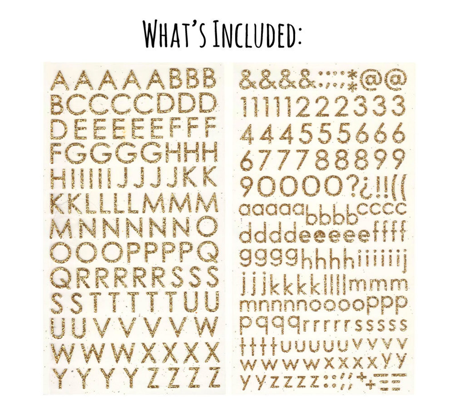 Metallic Gold Glitter Letters Stickers Set With Letters Etsy