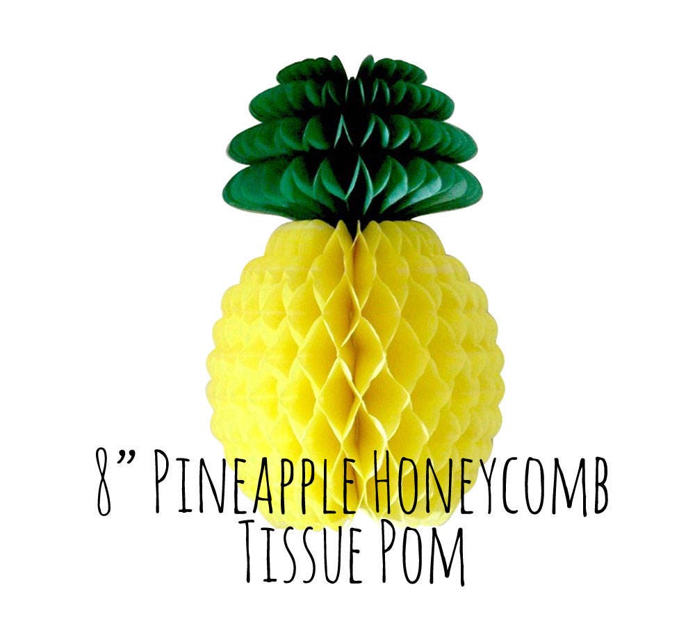 Pineapple Tissue Pom Centerpiece 8 Honeycomb Pom Pom 8 inch Poms 20 cm DIY Party Supply Party Decorations Tropical Theme Luau
